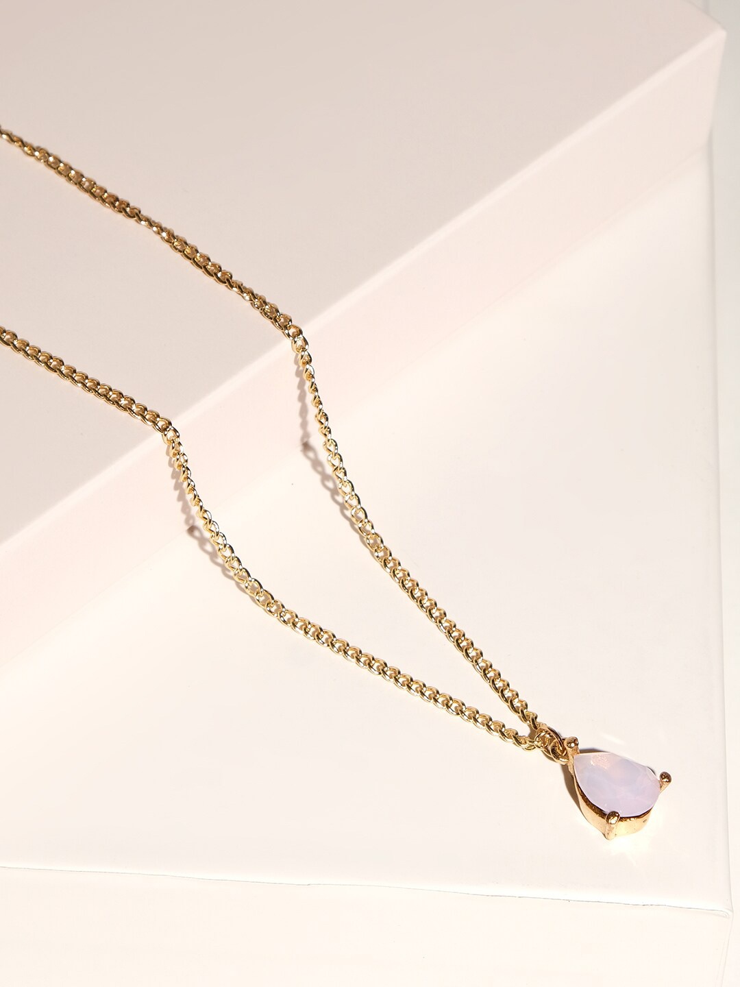 

XPNSV Brass Gold-Plated Real Stones Studded Necklace