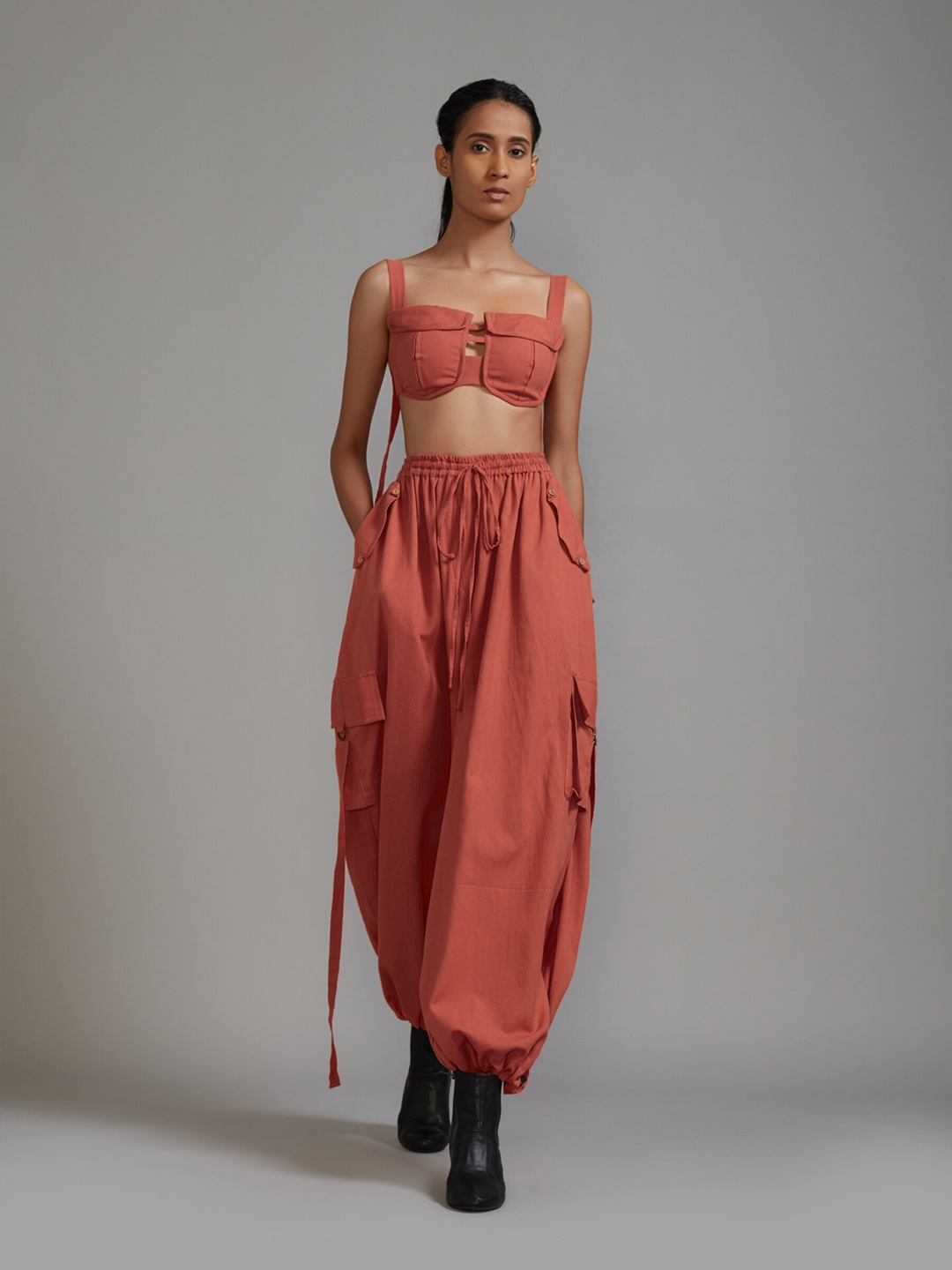 

MATI Cotton Top With Trousers Co-Ords, Rust