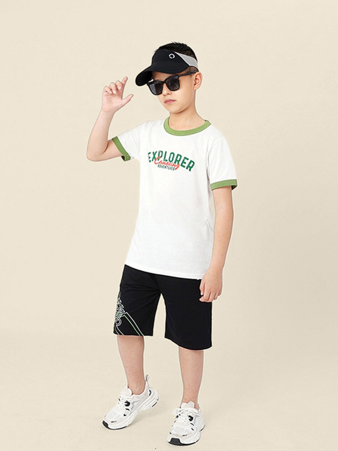 

INCLUD Boys Typography Back Printed Tshirt, White