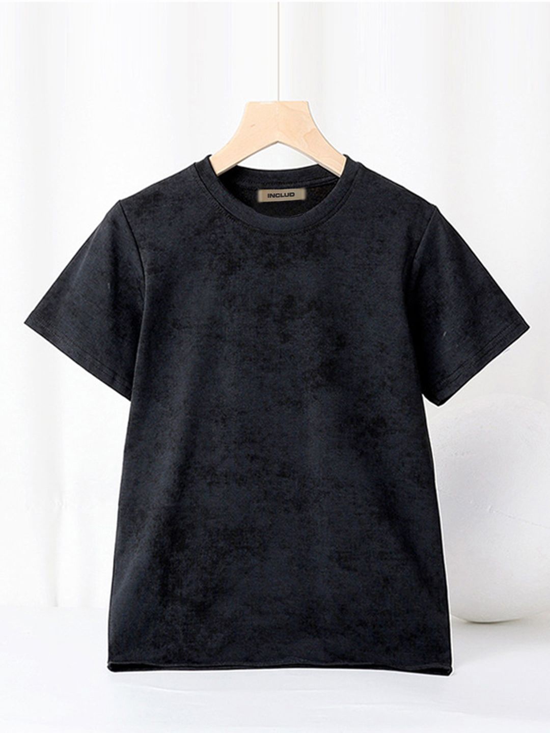 

INCLUD Girls Tie & Dye Round Neck Tshirt, Black