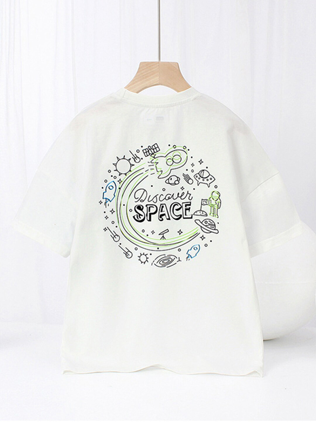 

INCLUD Boys Typography Drop Shoulder Sleeves Tshirt, White