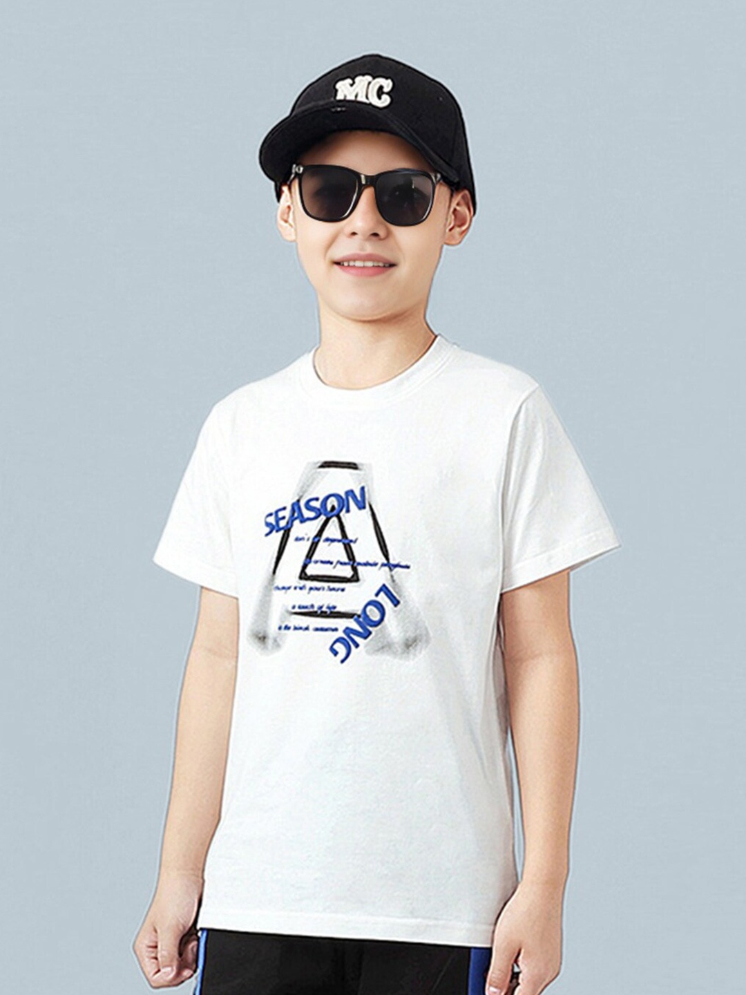 

INCLUD Boys Typography Printed T-shirt, White