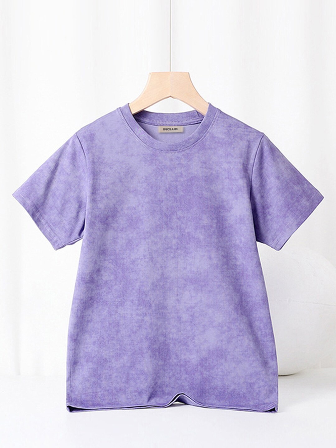 

INCLUD Girls Tie and Dye Round Indigo Tshirt, Purple