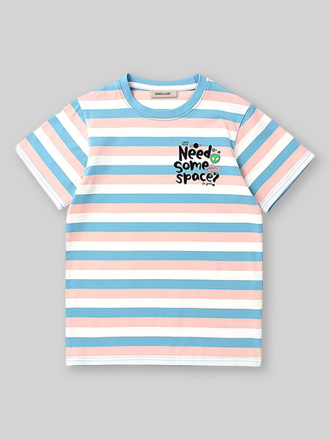 

INCLUD Boys Striped Short Sleeves Tshirt, Blue