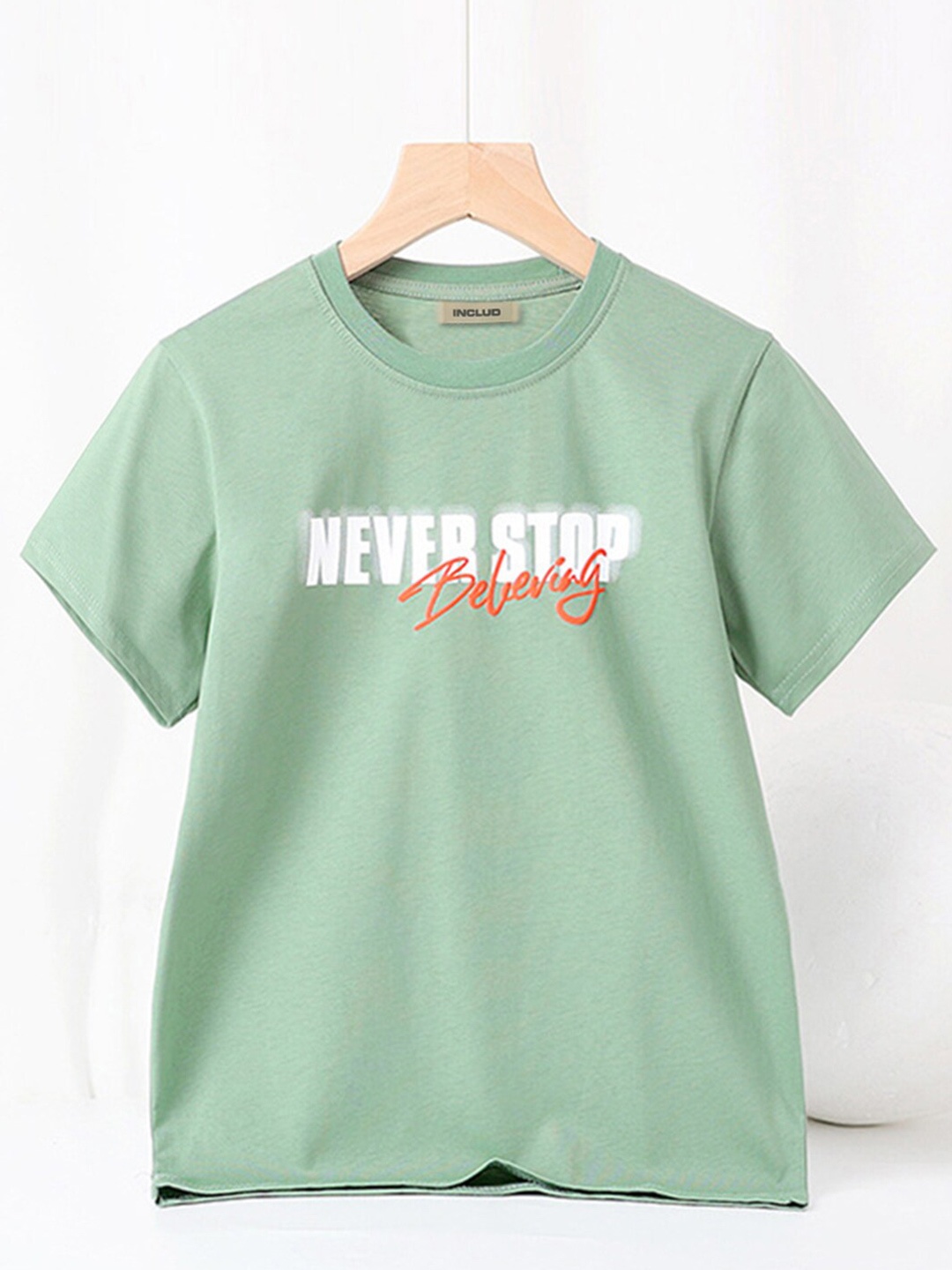 

INCLUD Boys Typography Short Sleeves Tshirt, Green