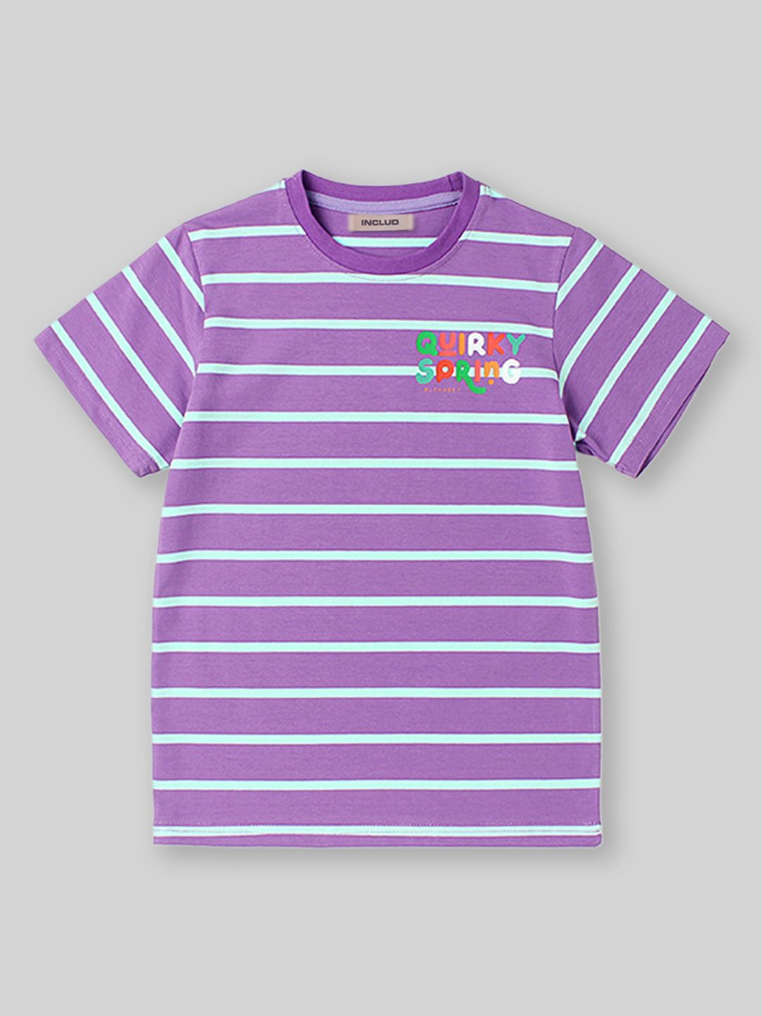 

INCLUD Girls Striped T-shirt, Purple