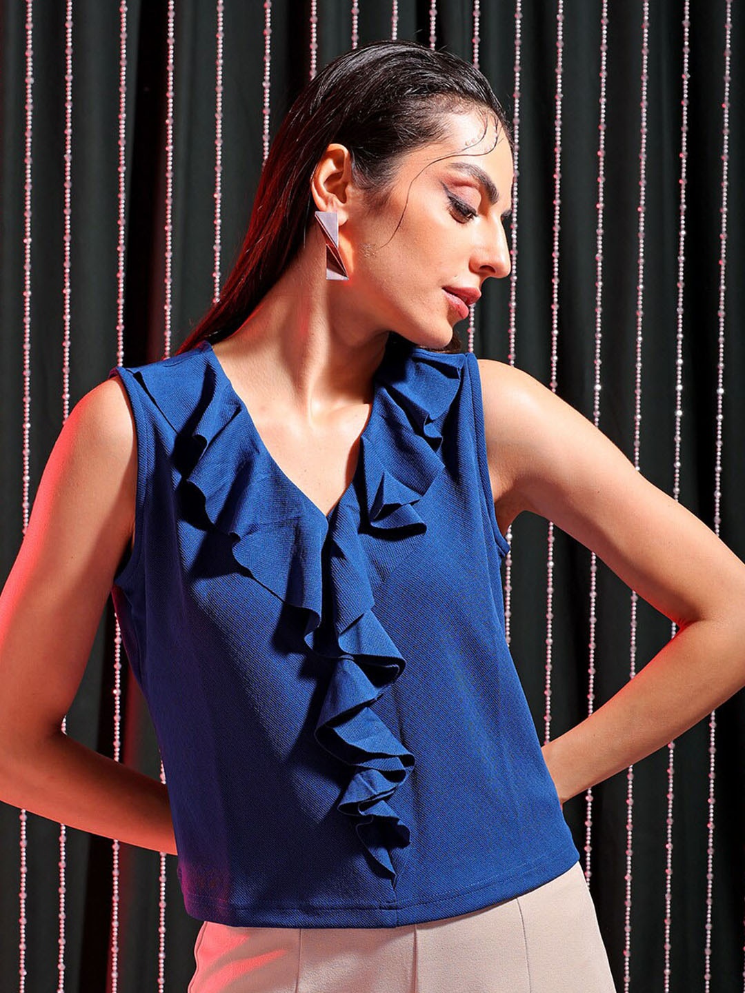 

Freehand by The Indian Garage Co Striped Top, Blue