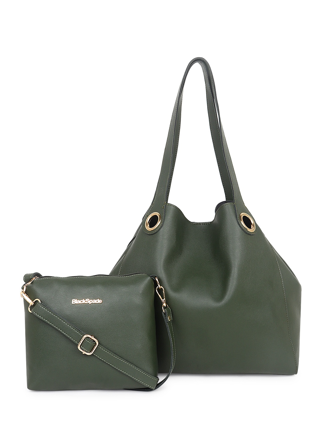 

Black Spade Set Of 2 Structured Tote Bag, Green