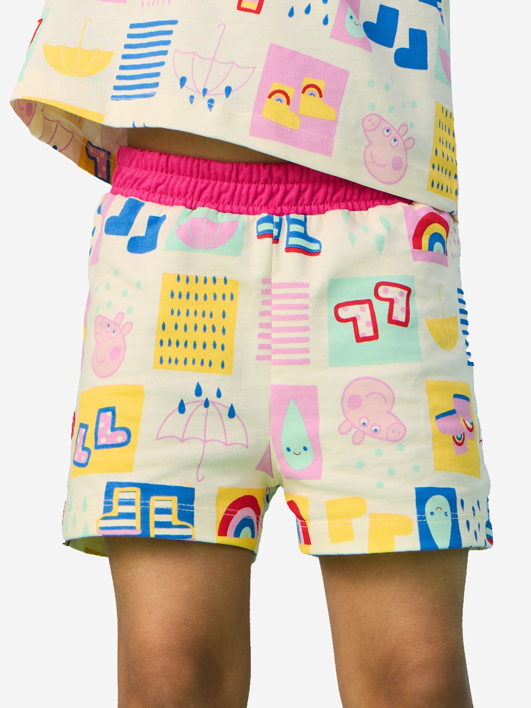 

The Souled Store Girls Peppa Pig Printed Cotton Regular Shorts, White