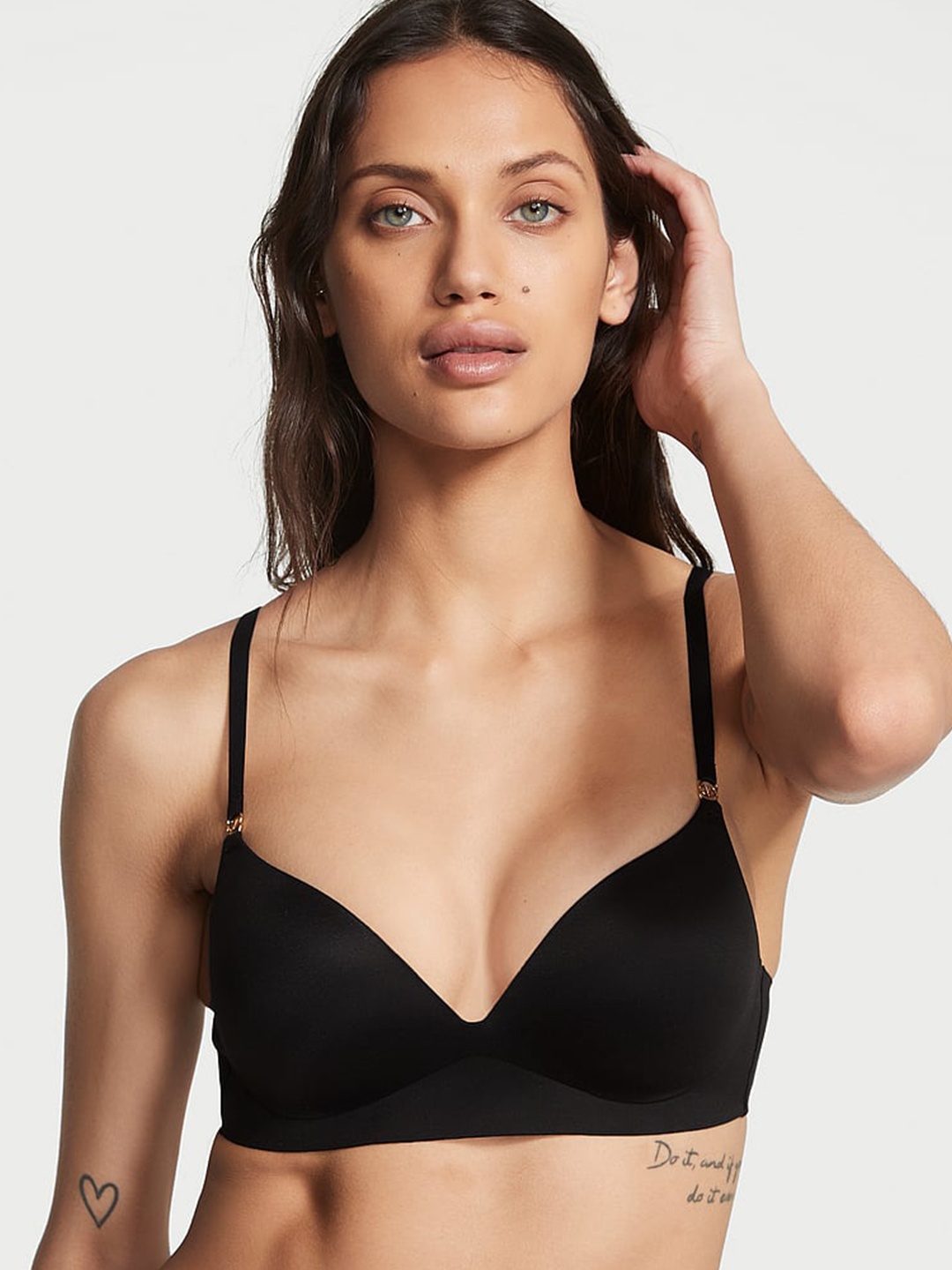 

Victoria's Secret Love Cloud Half Coverage Heavily Padded Push-Up Bra With All Day Comfort, Black