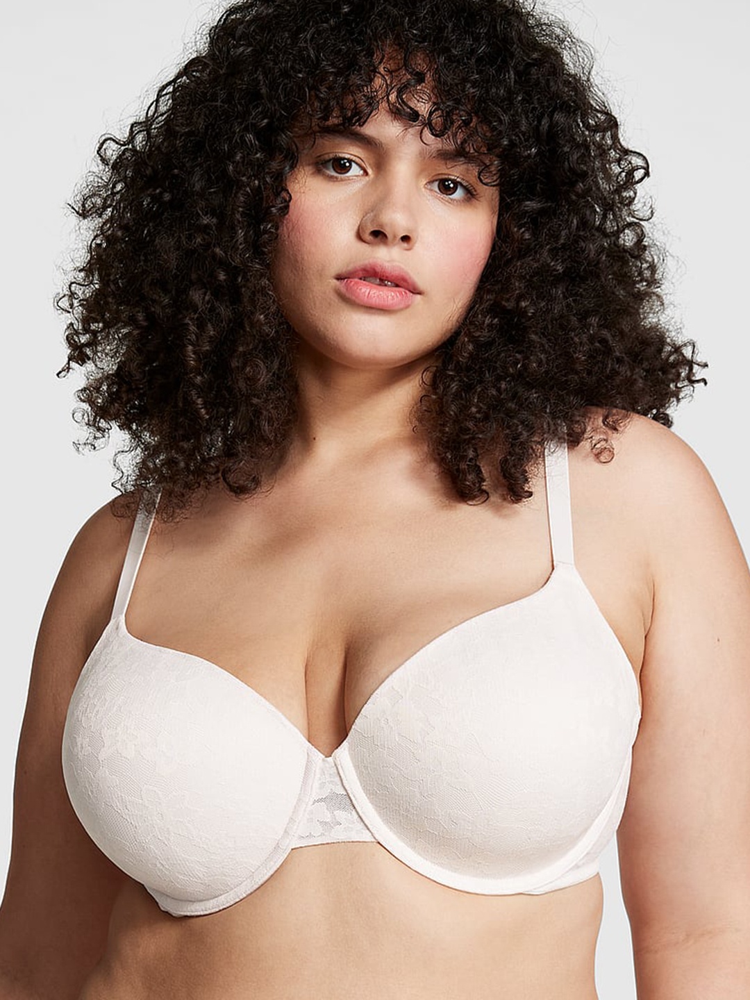 

Victoria's Secret PINK Wear Everywhere Plus Size Super Support T-shirt Bra, White