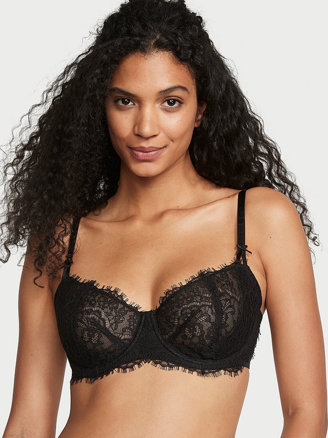 

Victoria's Secret Dream Angels Wicked Lace Unlined Balconette Bra With All Day Comfort, Black