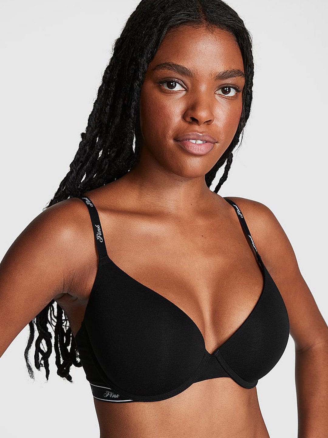 

Victoria's Secret PINK Wear Everywhere Underwired Push-Up Bra With All Day Comfort, Black