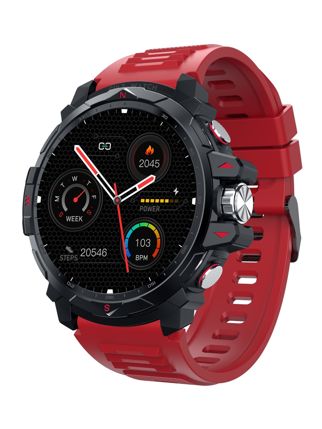 

Cultsport Ranger XR Ultra 1.52" Amoled AOD GoogleFit & Strava Integrated Smartwatch, Red