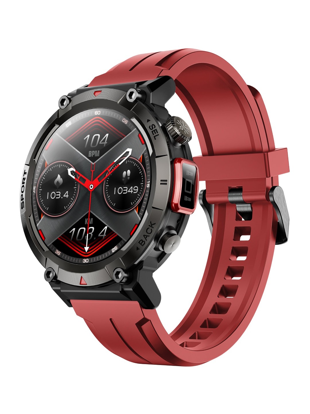 

CULT Ranger AMOLED Display 8 Days Battery Live Cricket Score Free Strap Smart Watch, Red