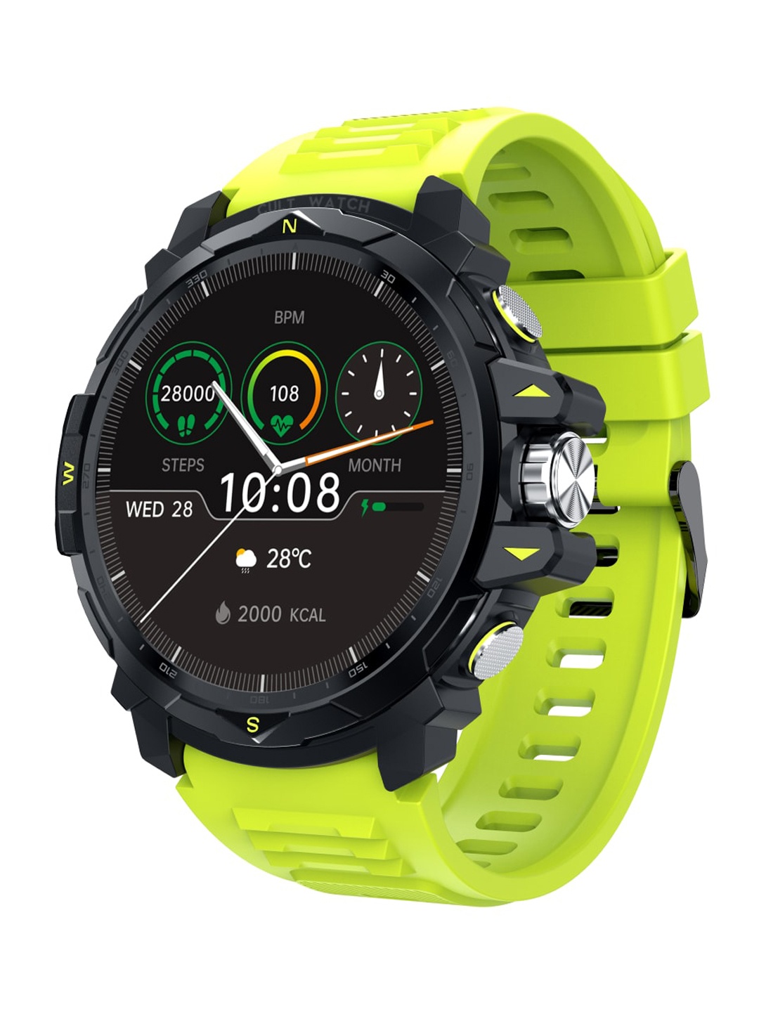 

CULT Ranger Amoled Outdoor Rugged GoogleFit & Strava Integrated Smartwatch, Green