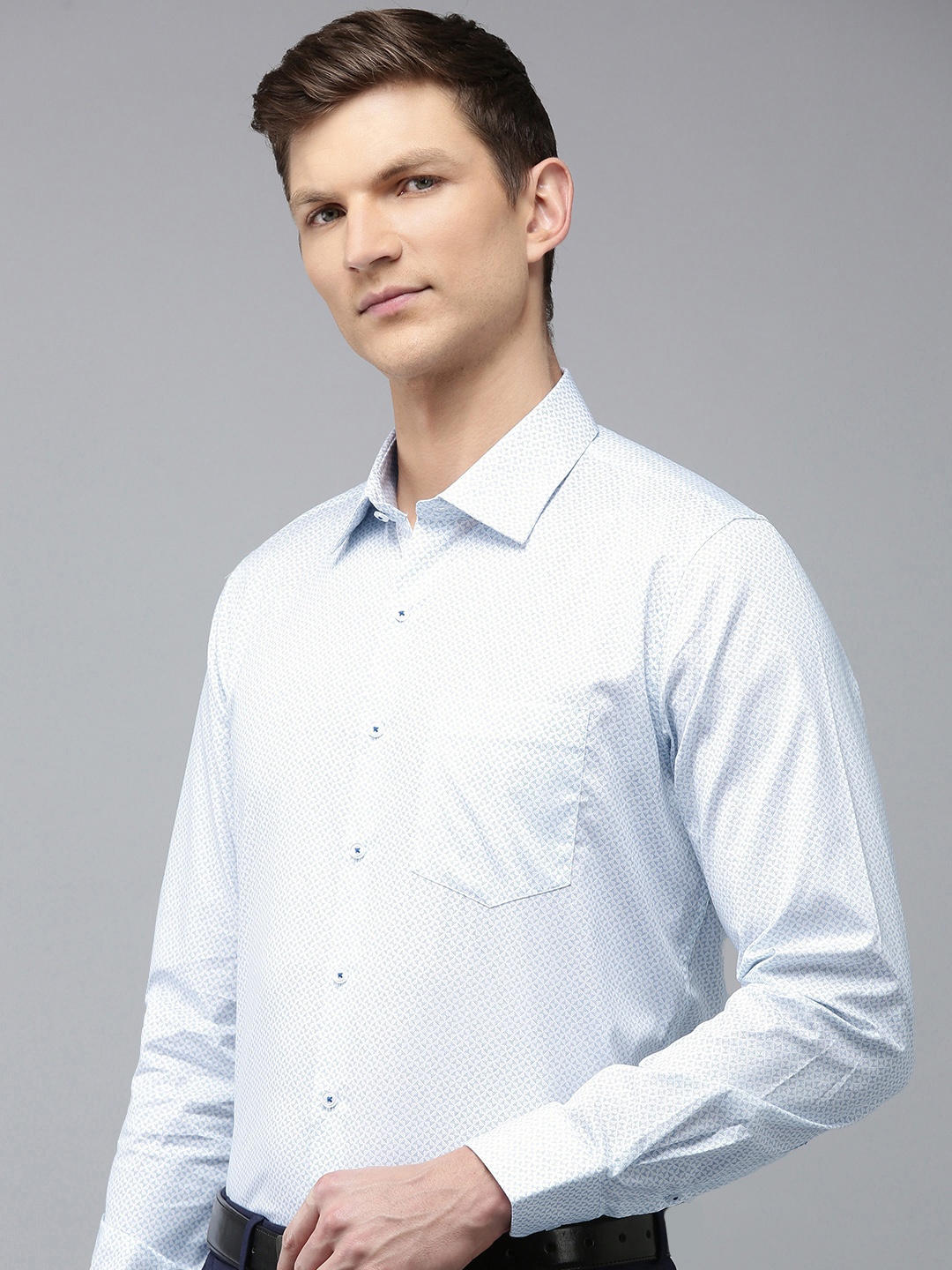 

Van Heusen Slim Fit Opaque Printed Pure Cotton Formal Shirt, White