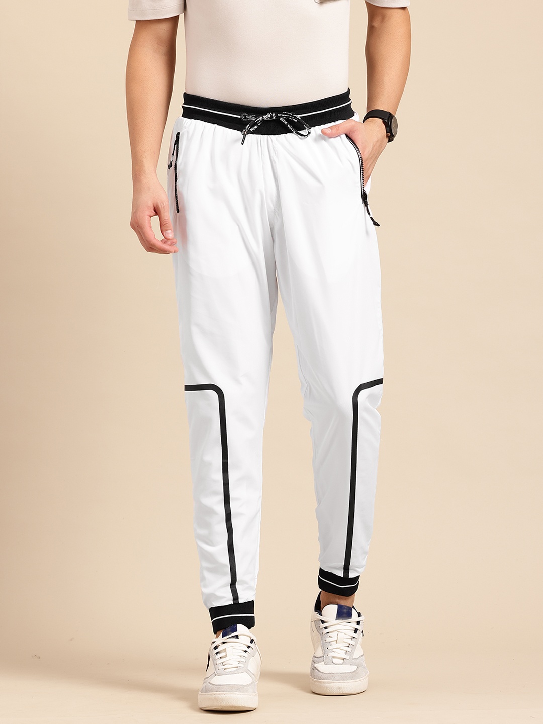 

Being Human Men Printed-Detail Joggers, White