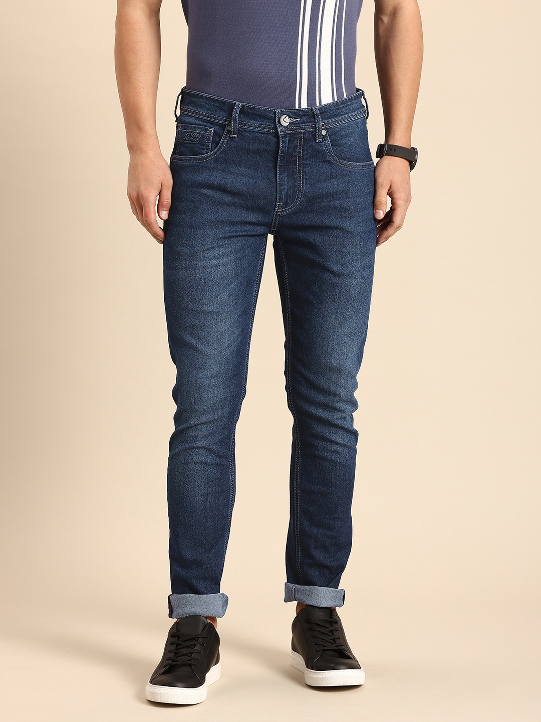 

Being Human Men Slim Fit Light Fade Stretchable Jeans, Blue