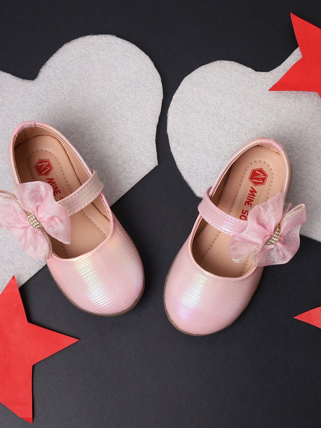 

Minesole Girls Bow Detailed Ballerinas, Pink