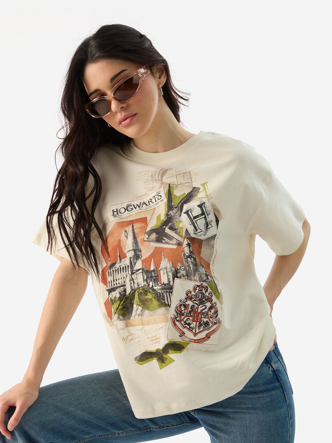 

The Souled Store Women Graphic Printed Cotton T-shirt, Off white