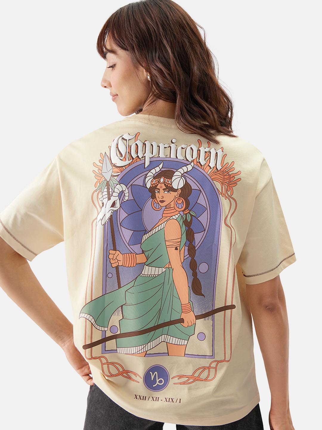 

The Souled Store Women Printed Cotton T-shirt, Off white