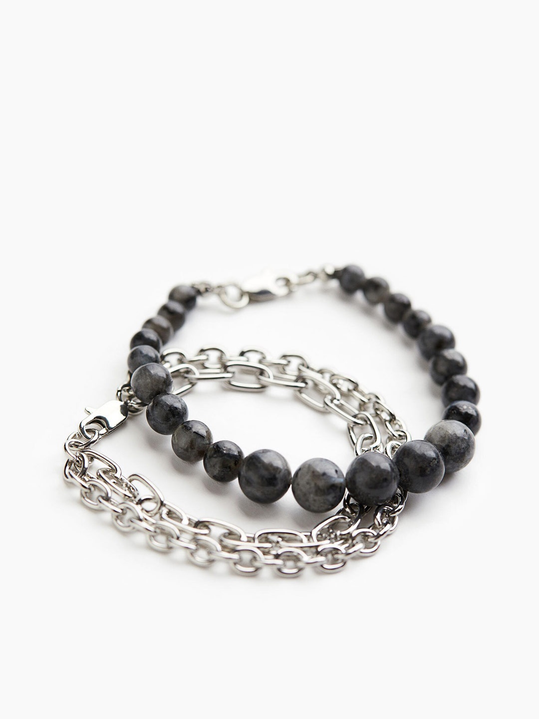 

H&M Men 2-Pack Bracelets, Silver