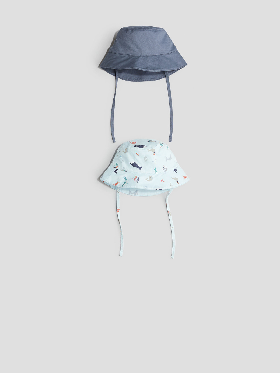 

H&M Boys 2-Pack Cotton Sun Hats, Blue