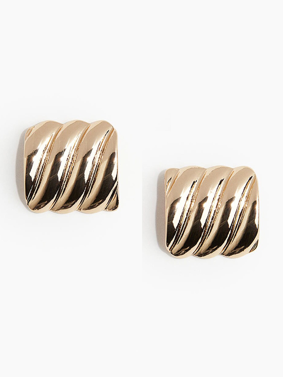 

H&M Fluted Stud Earrings, Gold