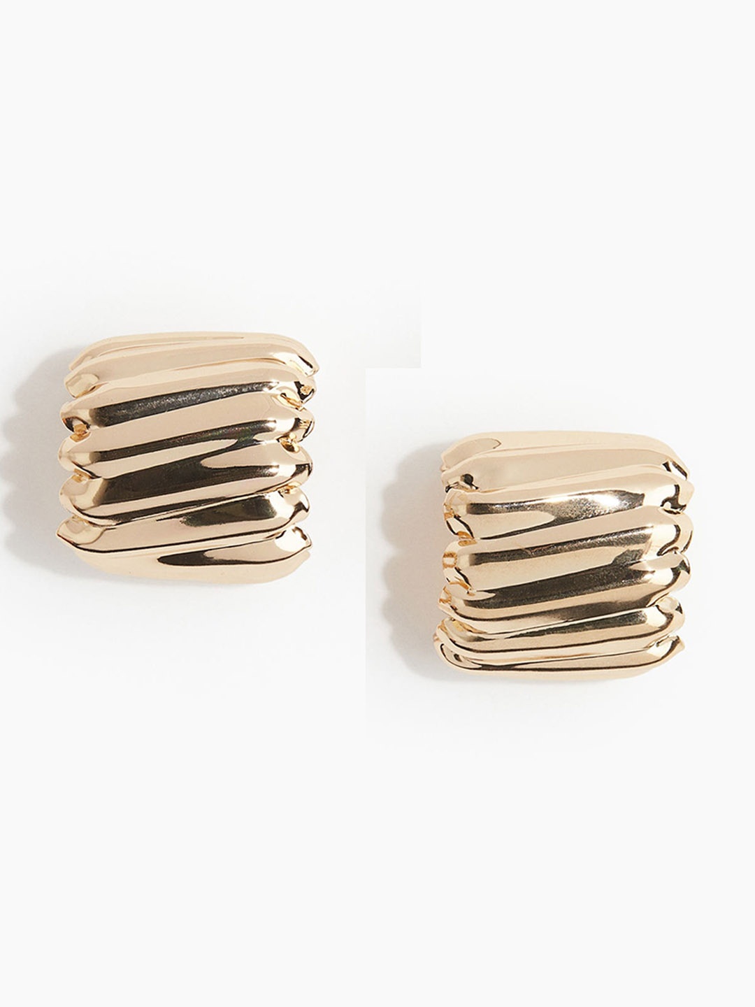 

H&M Fluted Hoop Earrings, Gold