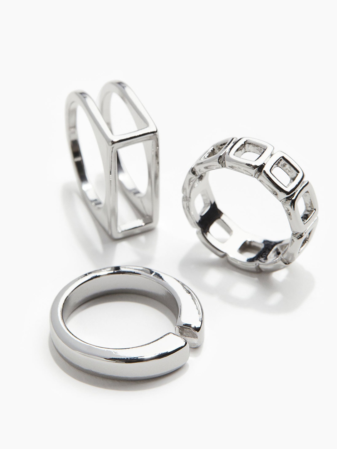 

H&M Men 3-Pack Rings, Silver