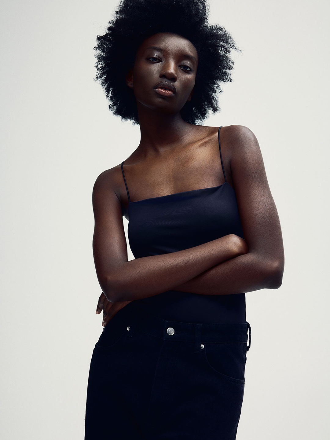 

H&M Spaghetti-Strap Bodysuit, Black