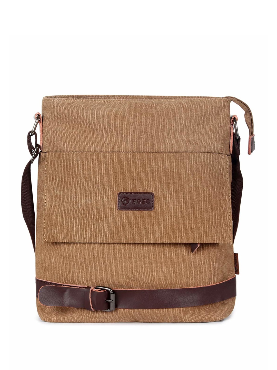 

THE CLOWNFISH Unisex Canvas Messenger Bag, Coffee brown