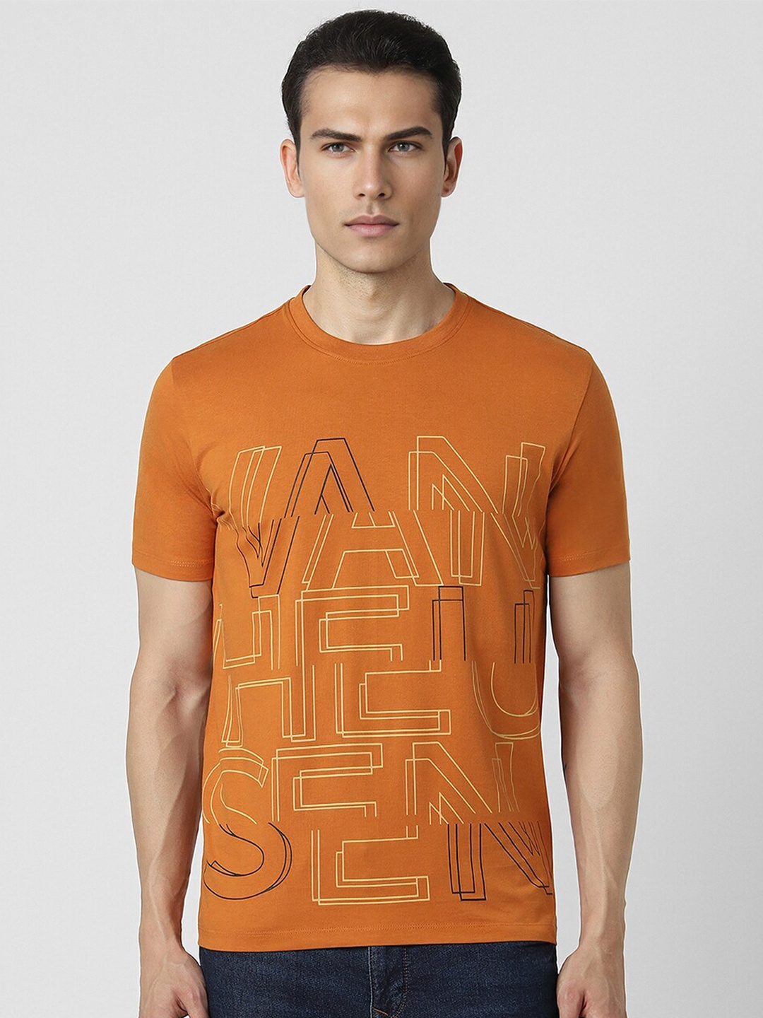 

Van Heusen Sport Men Typography Printed T-shirt, Orange