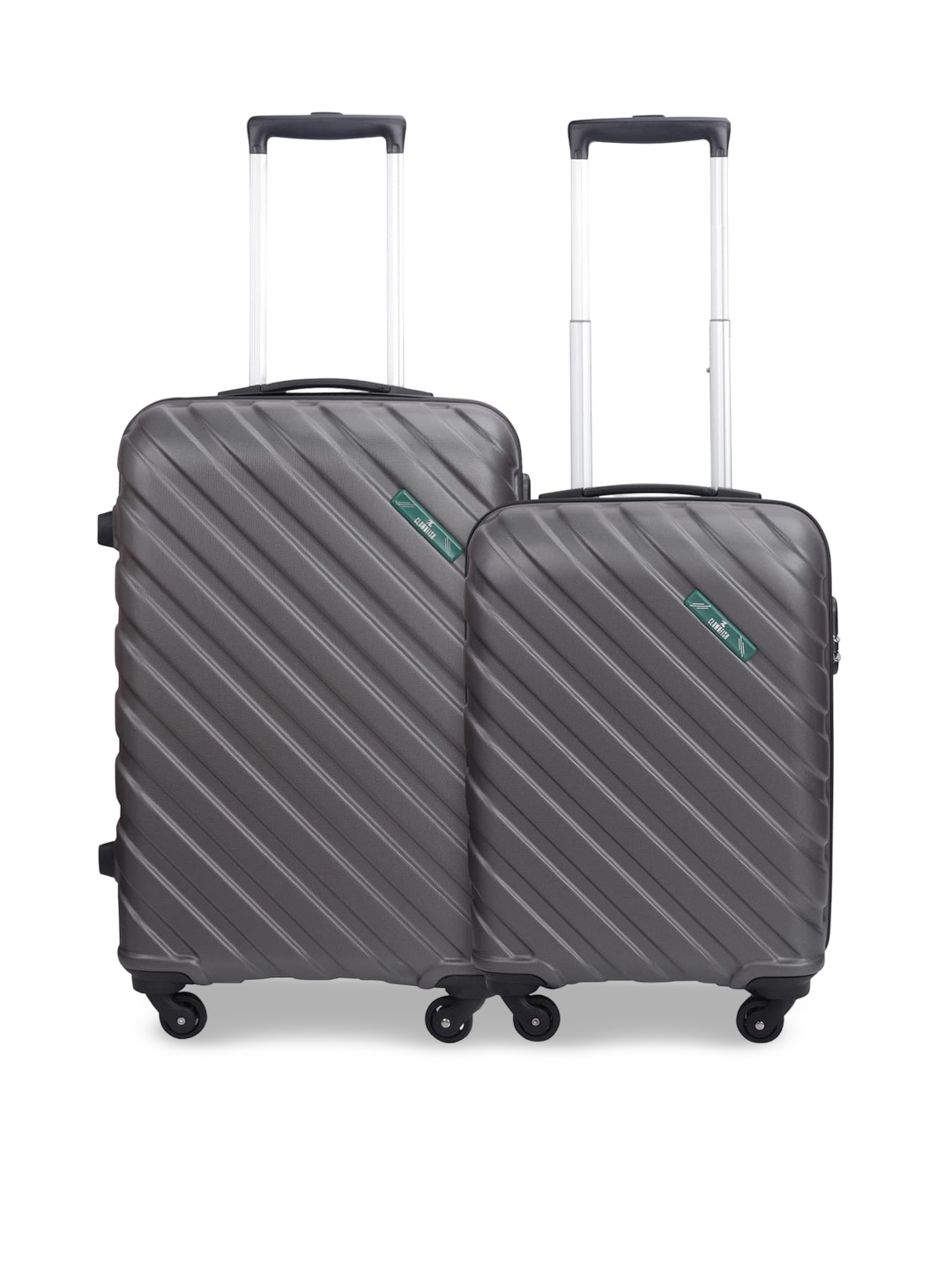 

THE CLOWNFISH Set Of 2 Hard Sided Suitcase Trolley Bag - 35 L, Silver