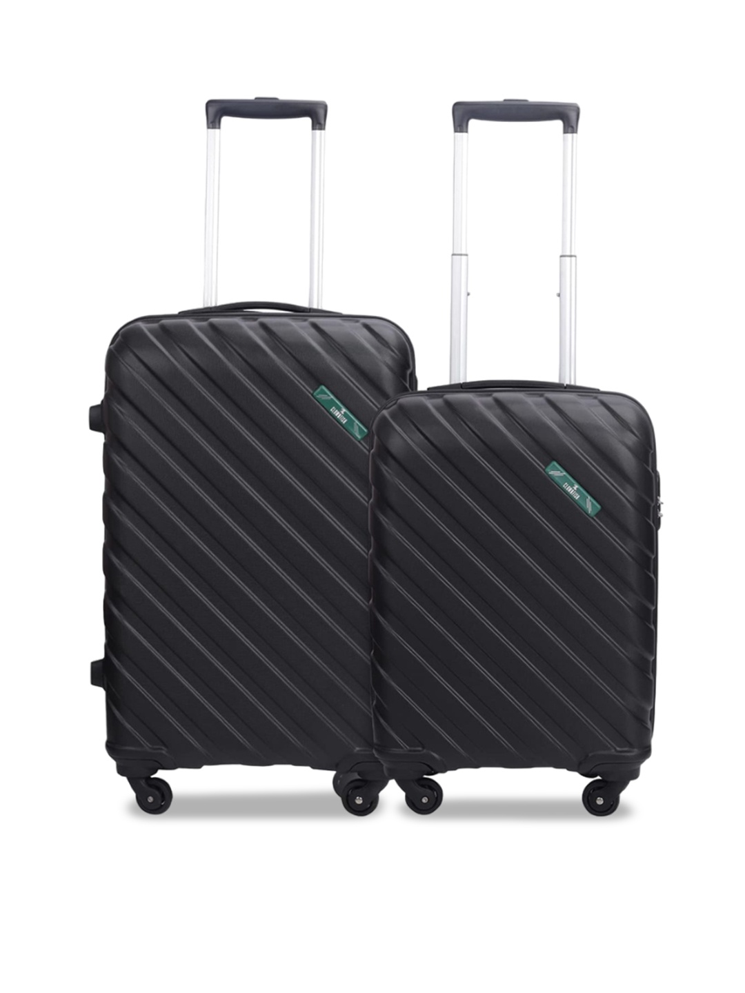 

THE CLOWNFISH Armstrong Luggage Set Of 2 Hard Sided Trolley Bag, Black