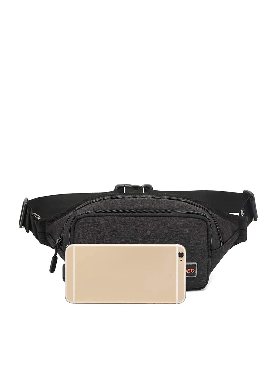 

THE CLOWNFISH Rover Adjustable Strap Waist Pouch, Black