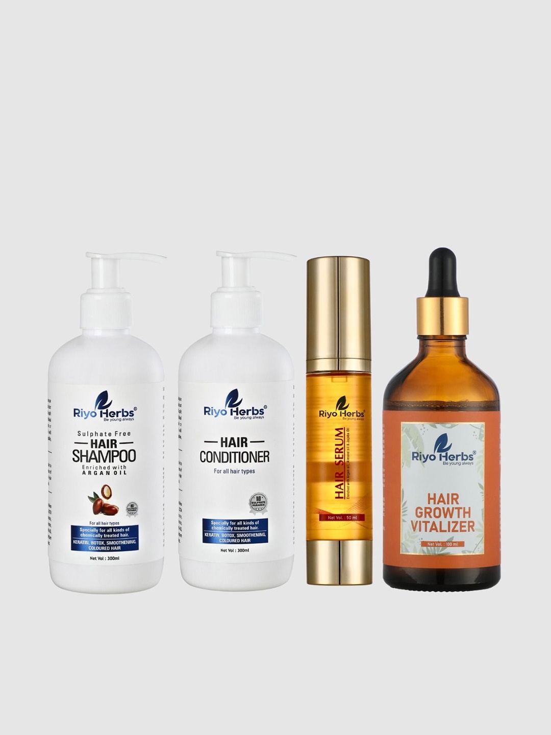 

Riyo Herbs Set Of 4 Hair Care Combo - 300 ml-300ml-50 ml-100 ml, White