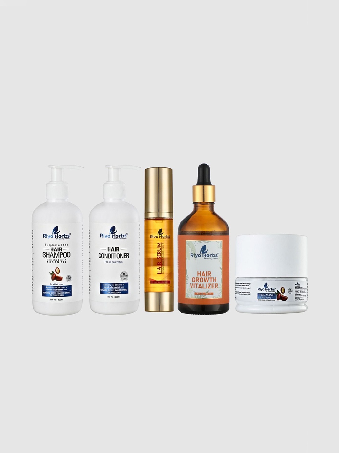 

Riyo Herbs Set Of 5 Hair Care Combo - 300 ml-300 ml-50 ml-100 ml-200 ml, White