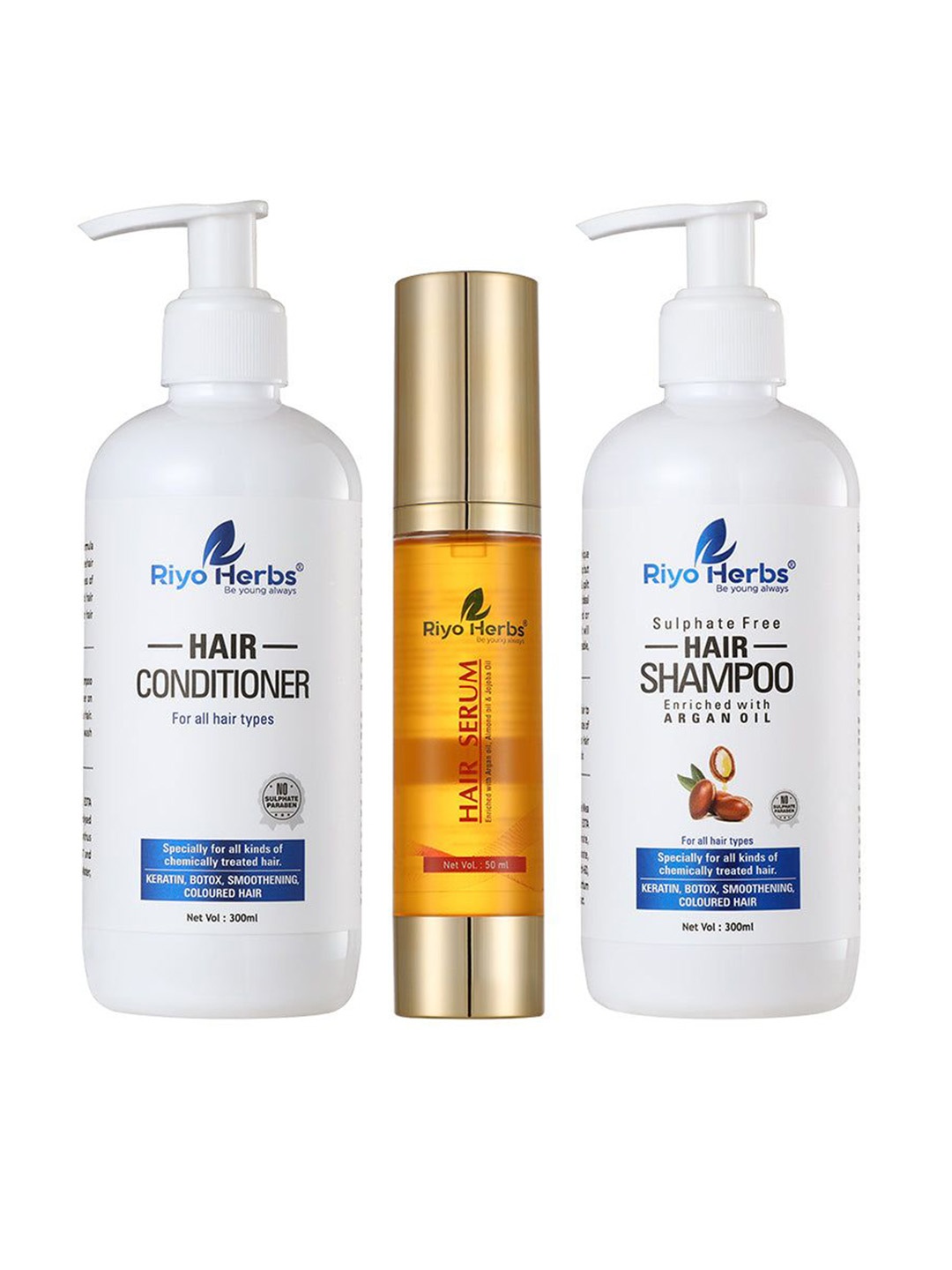 

Riyo Herbs Set Of 3 Hair Care Combo - 300 ml-300 ml-50 ml, White