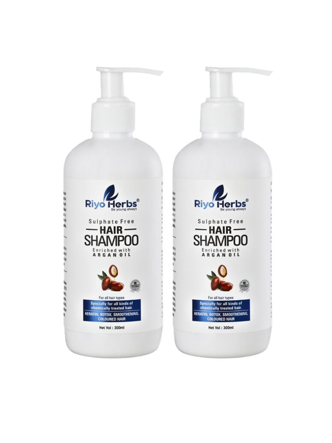 

Riyo Herbs Set Of 2 Argan Oil Shampoo - 300 ml Each, White