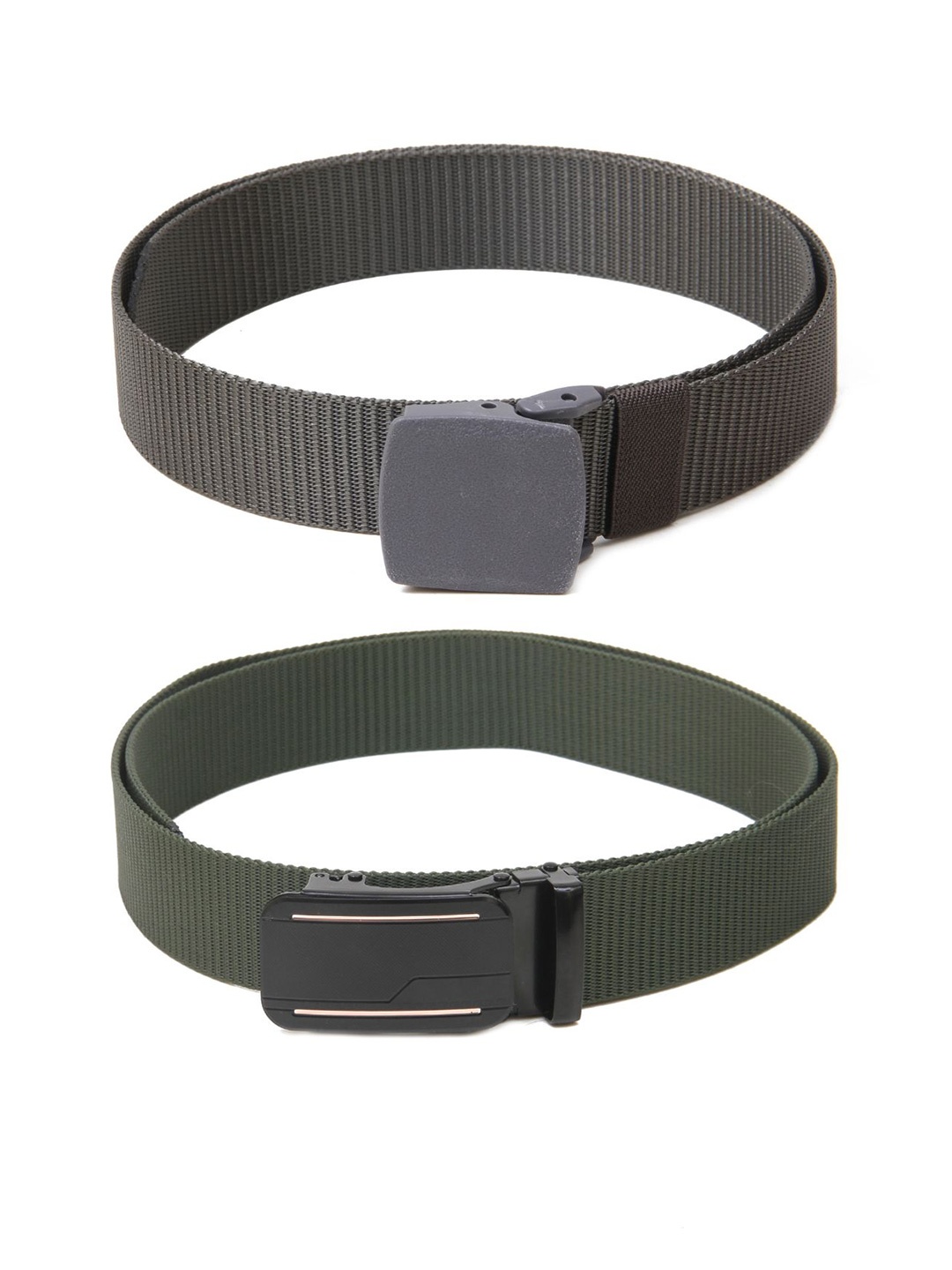 

Calvadoss Women Set of 2 Textured Belts, Grey