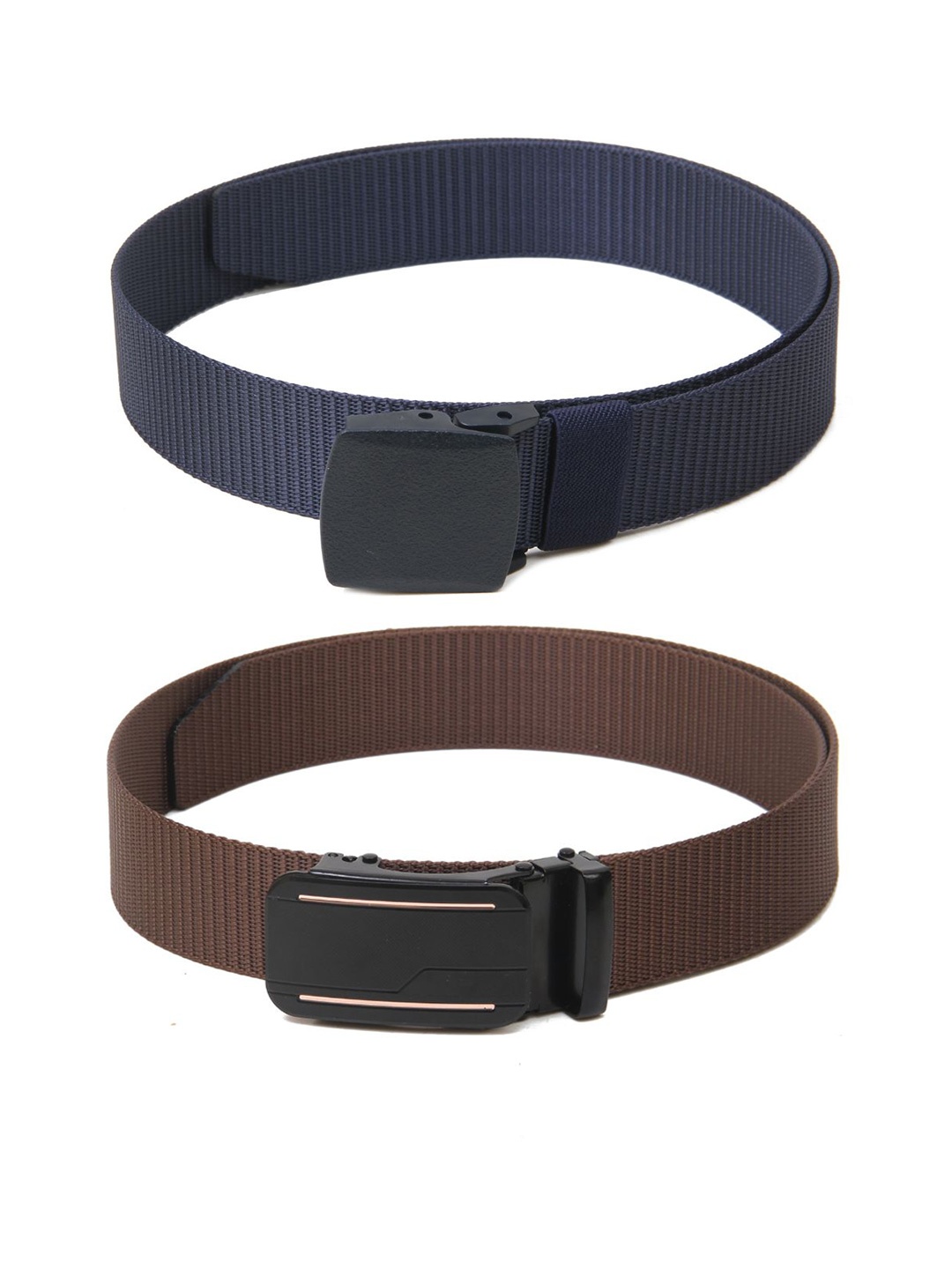 

Calvadoss Women Set Of 2 Textured Belt, Navy blue