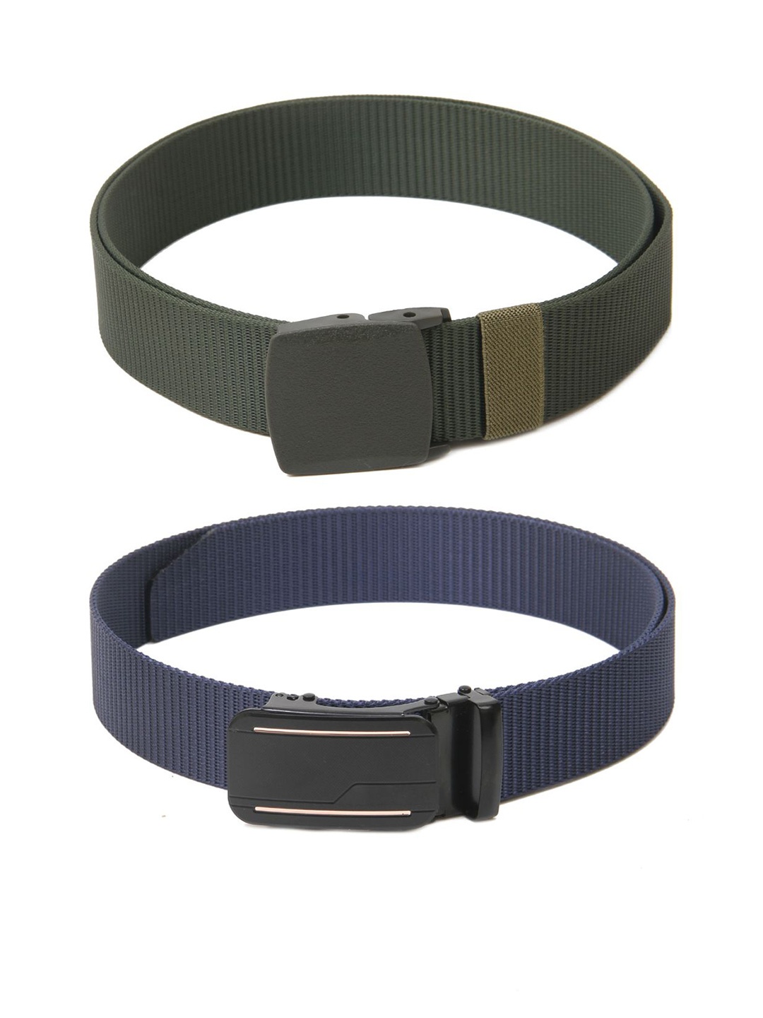 

Calvadoss Women Set Of 2 Textured Belts, Green