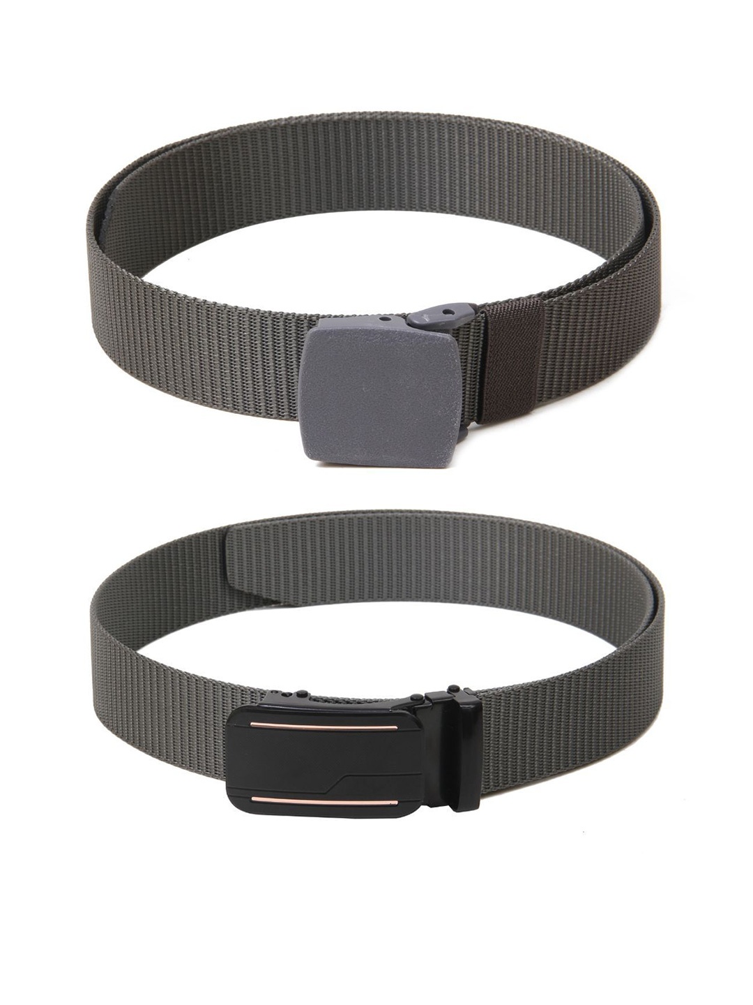 

Calvadoss Women Set Of 2 Textured Belts, Grey