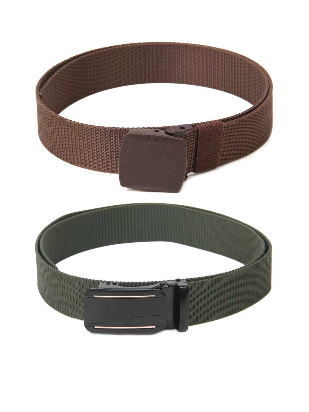 

Calvadoss Women Set Of 2 Textured Belts, Brown