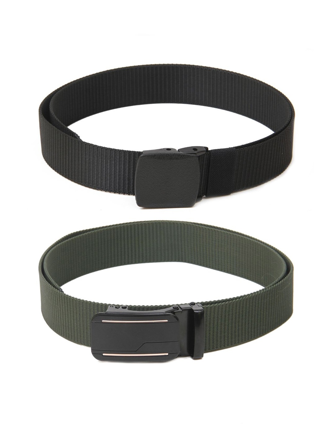 

Calvadoss Women Set Of 2 Textured Canvas Belt, Black