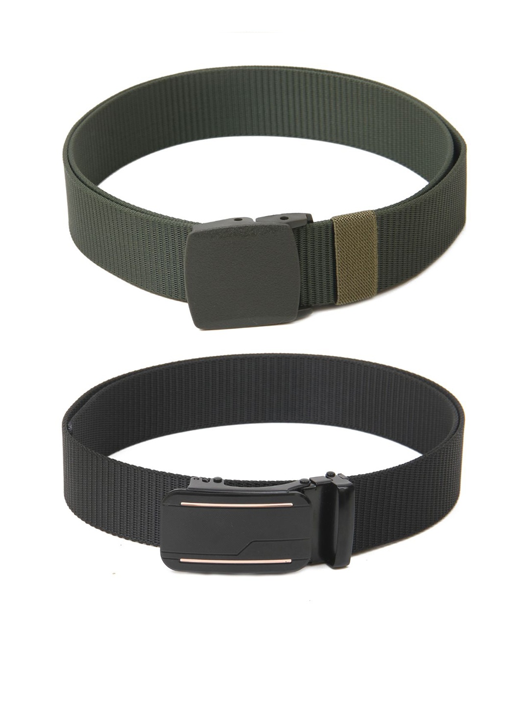 

Calvadoss Women Set Of 2 Textured Belts, Green