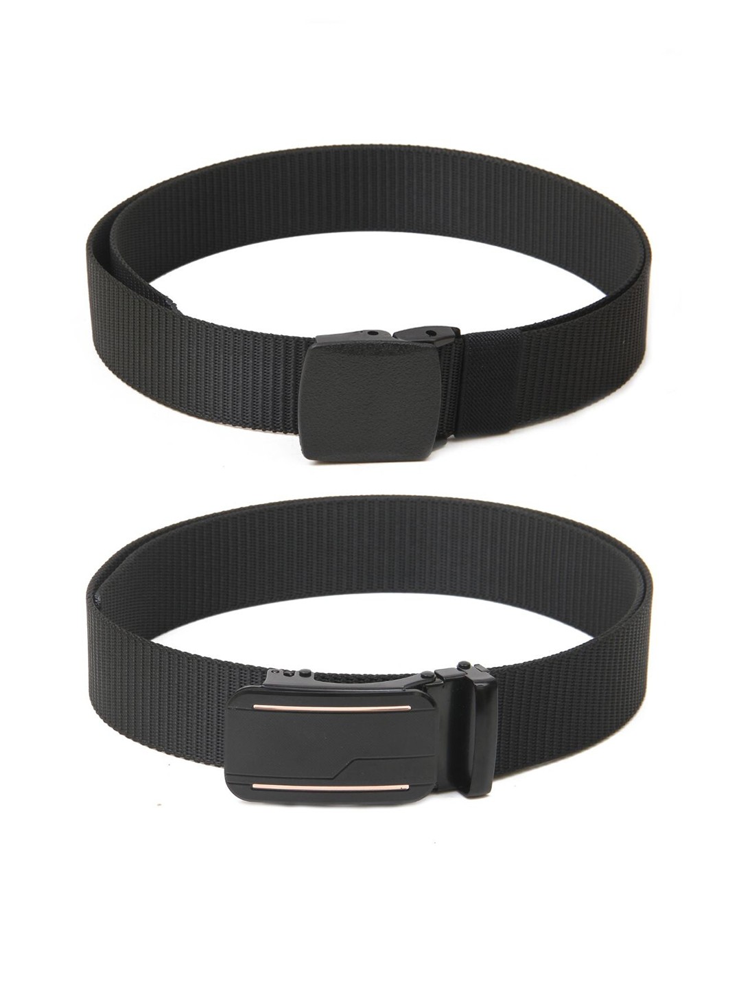 

Calvadoss Women Set Of 2 Textured Canvas Belt, Black