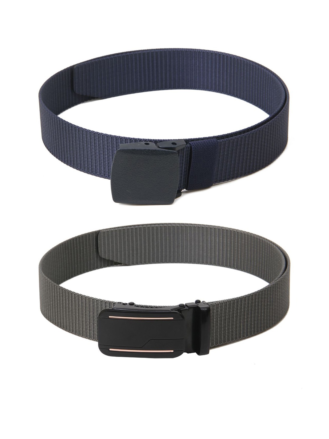 

Calvadoss Women Set of 2 Textured Belts, Navy blue